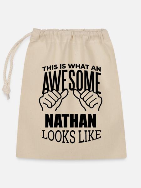 Nathan Nathan Nathan - Verschließbarer Geschenkbeutel aus Baumwolle (25x30cm) - Natur