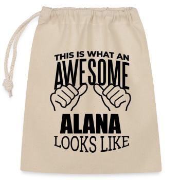 Alana - Verschließbarer Geschenkbeutel aus Baumwolle (25x30cm) - Natur - Vorne