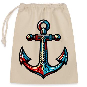 An Anchor - Closable cotton gift bag (25x30cm) - nature - Front