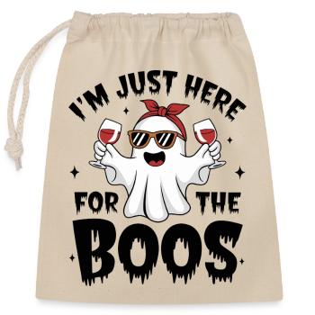 I'm Just Here for the Boo's Funny Ghost Party - Closable cotton gift bag (25x30cm) - nature - Front