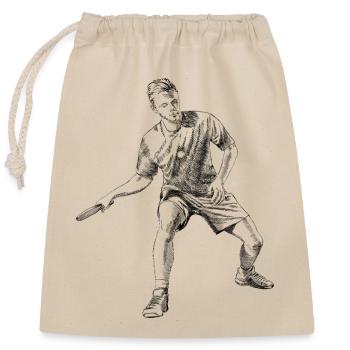 Table tennis - Closable cotton gift bag (25x30cm) - nature - Front