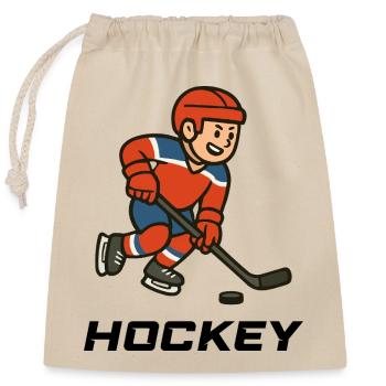 Hockey jeune professionnel dans l’utilisation de la rondelle - Sac cadeau en coton avec cordon (25 x 30 cm) - nature - Devant