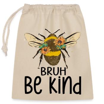 Abeille avec couronne de tournesol - Sac cadeau en coton avec cordon (25 x 30 cm) - nature - Devant