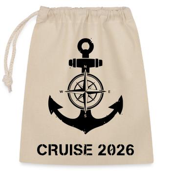 Anker Kompass Cruise 2026 - Verschließbarer Geschenkbeutel aus Baumwolle (25x30cm) - Natur - Vorne