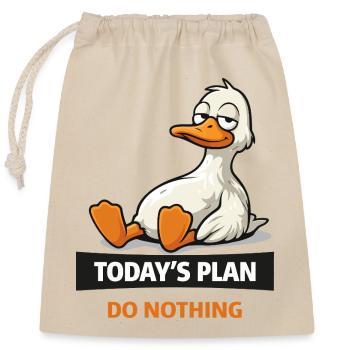 Plan du jour : Ne rien faire d’un canard - Sac cadeau en coton avec cordon (25 x 30 cm) - nature - Devant