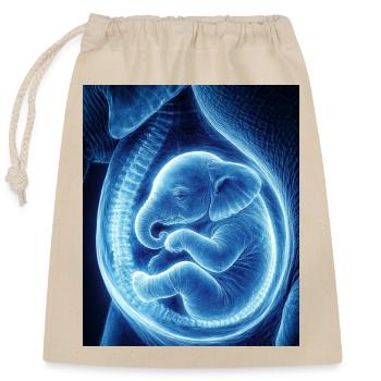Blaues Ultraschallbaby im Mutterleib - Verschließbarer Geschenkbeutel aus Baumwolle (25x30cm) - Natur - Vorne