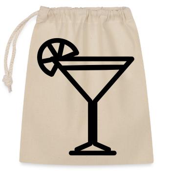 Cocktail - Verschließbarer Geschenkbeutel aus Baumwolle (25x30cm) - Natur - Vorne