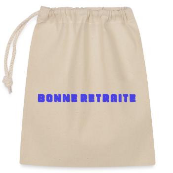 RETIREMENT. HAPPY RETIREMENT. HAPPY RETIREMENT - Closable cotton gift bag (25x30cm) - nature - Front