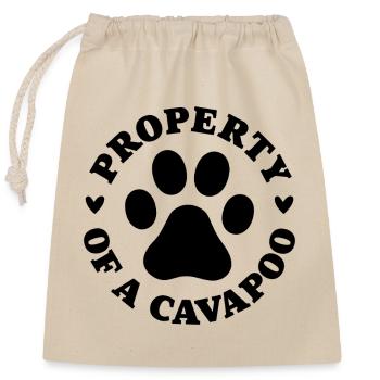 Eigentum eines Cavapoo - Verschließbarer Geschenkbeutel aus Baumwolle (25x30cm) - Natur - Vorne