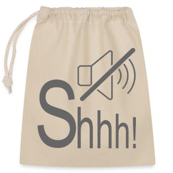 Chuchote silencieux Chut - Sac cadeau en coton avec cordon (25 x 30 cm) - nature - Devant