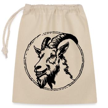Ziege Steinbock Ziegenbock - Verschließbarer Geschenkbeutel aus Baumwolle (25x30cm) - Natur - Vorne