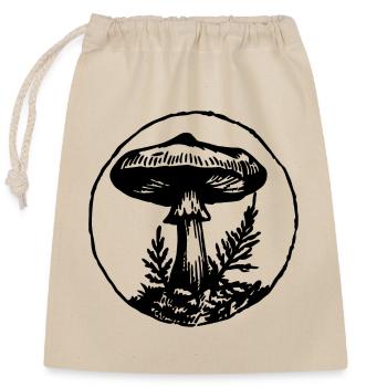Mushroom Mushroom Picker - Closable cotton gift bag (25x30cm) - nature - Front