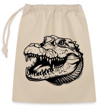 Crocodile Alligator - Closable cotton gift bag (25x30cm) - nature - Front