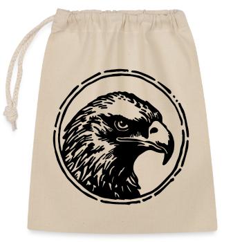Eagle Eagle Head - Closable cotton gift bag (25x30cm) - nature - Front