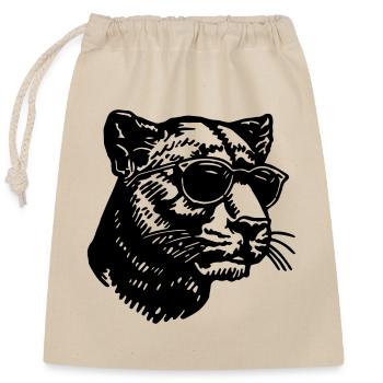 Panther - Closable cotton gift bag (25x30cm) - nature - Front