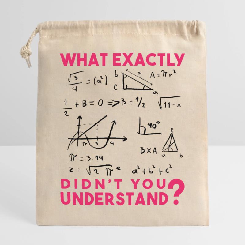 Funny Math Jokes, Physics and Math Formulas Saying Closable cotton gift bag (25x30cm)
