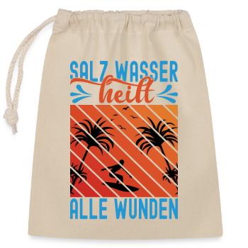 Salz Wasser heilt alle Wunden - Verschließbarer Geschenkbeutel aus Baumwolle (25x30cm) - Natur - Vorne