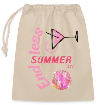 Endless Summer with cocktail and disco flair - Closable cotton gift bag (25x30cm) - nature - Front