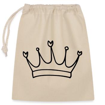 Couronne - Sac cadeau en coton avec cordon (25 x 30 cm) - nature - Devant
