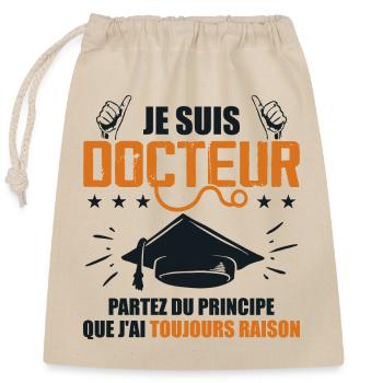 Docteur Drôle Cadeau Phd - Je Suis Docteur - Sac cadeau en coton avec cordon (25 x 30 cm) - nature - Devant