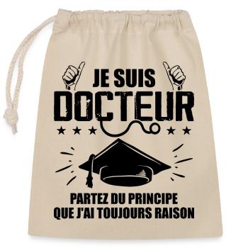 Docteur Drôle Cadeau Phd - Je Suis Docteur - Sac cadeau en coton avec cordon (25 x 30 cm) - nature - Devant