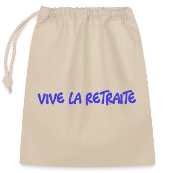 RETIREMENT. HAPPY RETIREMENT. HAPPY RETIREMENT. - Closable cotton gift bag (25x30cm) - nature - Front