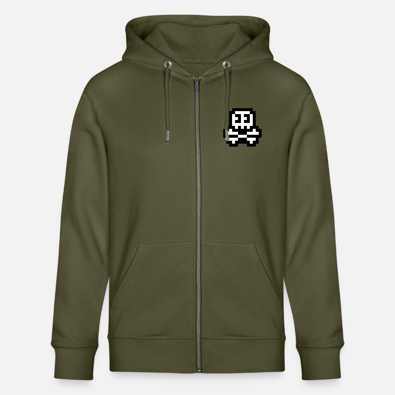 8bit cute skull - Stanley/Stella Unisex Bio-Kapuzenjacke CULTIVATOR  - Khaki