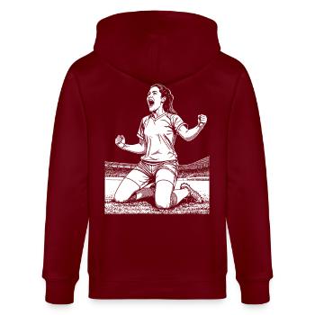 Footballer's shirt: midfielder with a view - Stanley/Stella CULTIVATOR  Unisex Organic Hooded Jacket - burgundy - Back - Anna (173cm)