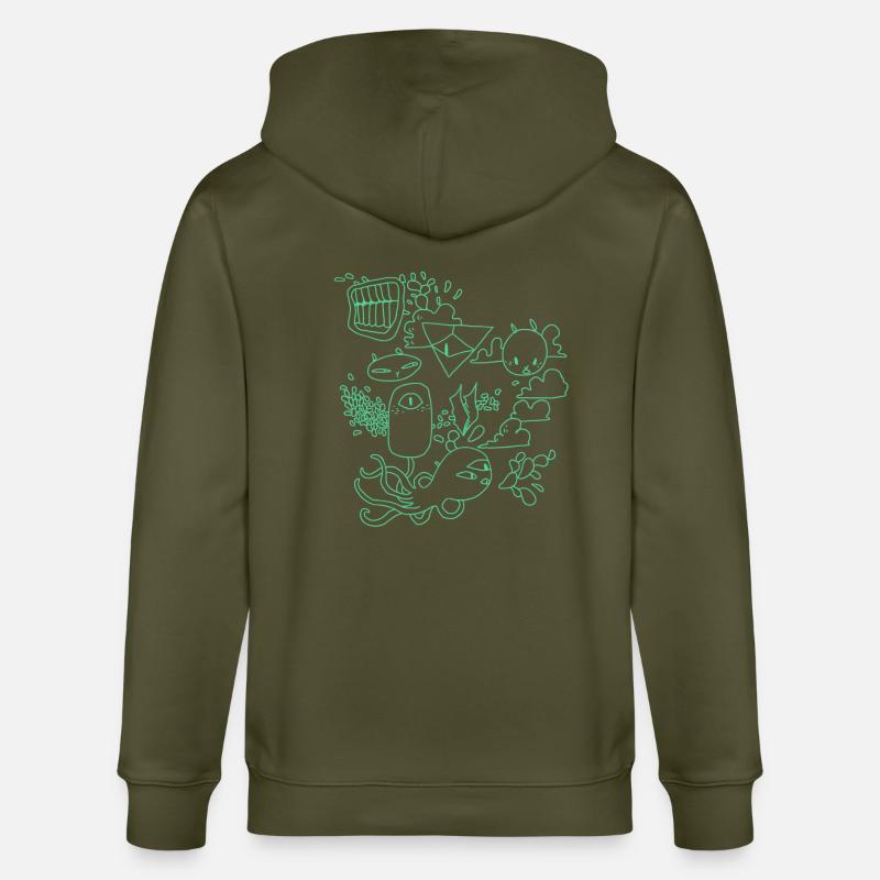 Grumpy Rabbits - Veste à capuche bio CULTIVATOR Stanley/Stella Unisexe - kaki