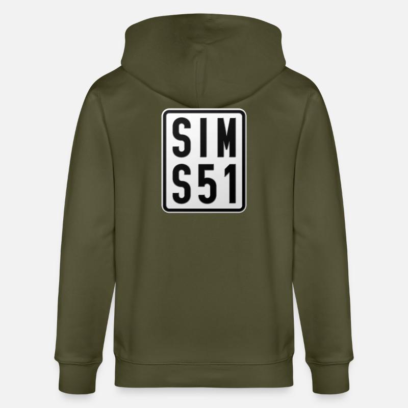 Plaque d’immatriculation du Simson S51 Mobylette - Veste à capuche bio CULTIVATOR Stanley/Stella Unisexe - kaki
