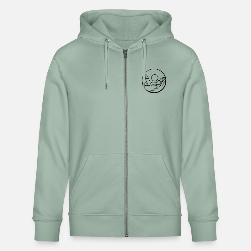 Beach Surfboard Wave - Stanley/Stella CULTIVATOR  Unisex Organic Hooded Jacket - aloe