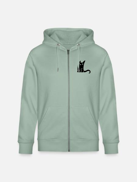 Petit chat mignon noir - Veste à capuche bio CULTIVATOR Stanley/Stella Unisexe - vert de gris clair