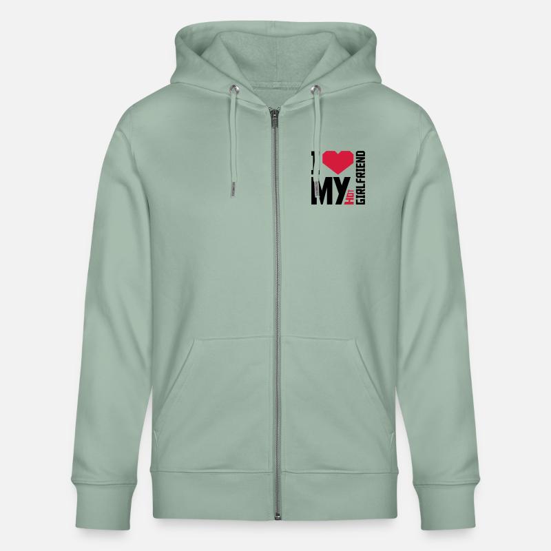 J’aime ma petite amie - Veste à capuche bio CULTIVATOR Stanley/Stella Unisexe - vert de gris clair