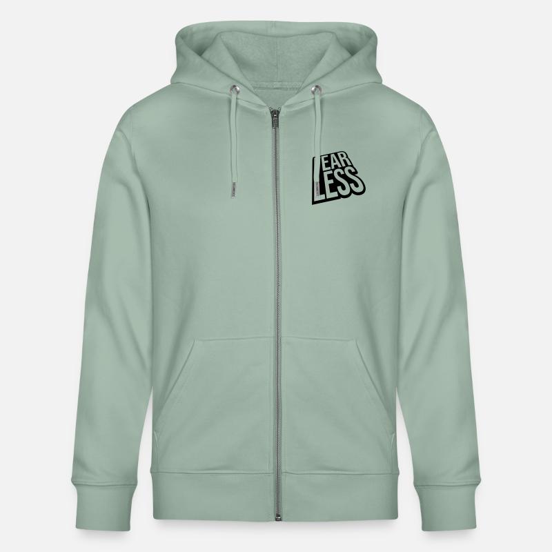 fearless Text Zitat Design - Stanley/Stella Unisex Bio-Kapuzenjacke CULTIVATOR  - Helles Graugrün