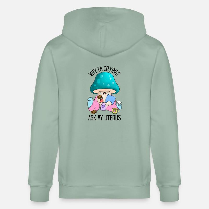 Lustiges Mädchen Problem Periode Kampf - Stanley/Stella Unisex Bio-Kapuzenjacke CULTIVATOR  - Helles Graugrün