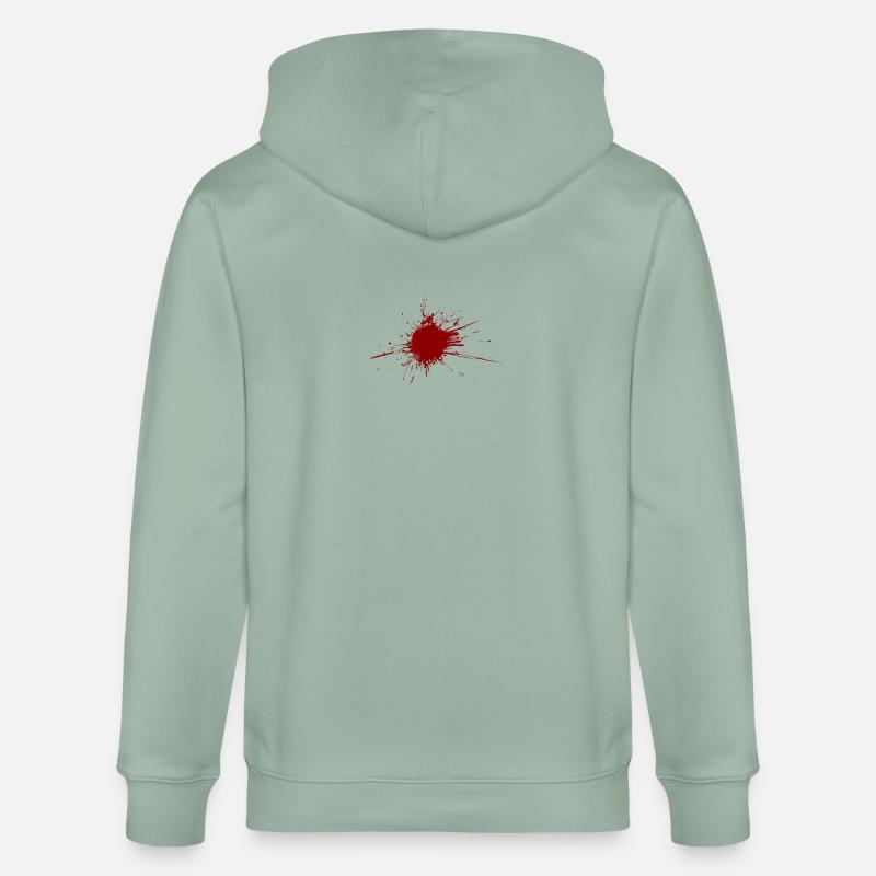 Blutspritzer aus einer Kugel Wunde - Stanley/Stella Unisex Bio-Kapuzenjacke CULTIVATOR  - Helles Graugrün