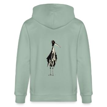 Cigogne - Veste à capuche bio CULTIVATOR Stanley/Stella Unisexe - vert de gris clair - Dos - Anna (173cm)