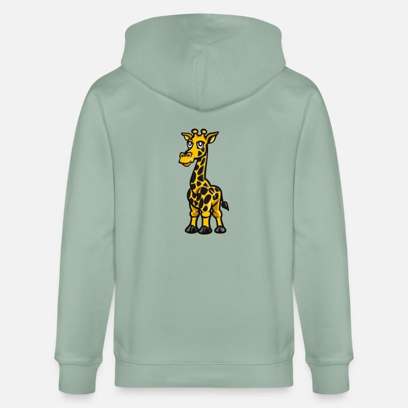 Giraffe Comic - Stanley/Stella Unisex Bio-Kapuzenjacke CULTIVATOR  - Helles Graugrün