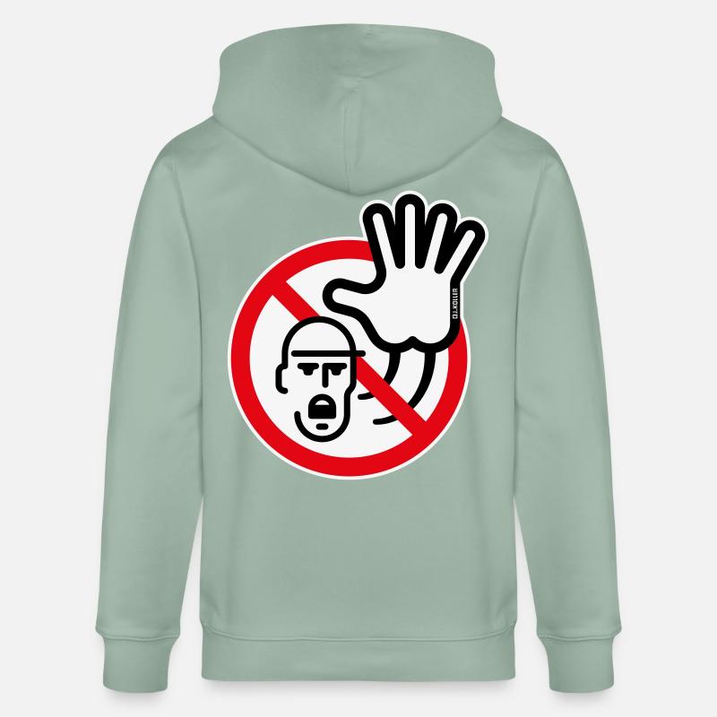 Panneau d’avertissement / Avertissement / Interdiction (Symbole / 3C) - Veste à capuche bio CULTIVATOR Stanley/Stella Unisexe - vert de gris clair