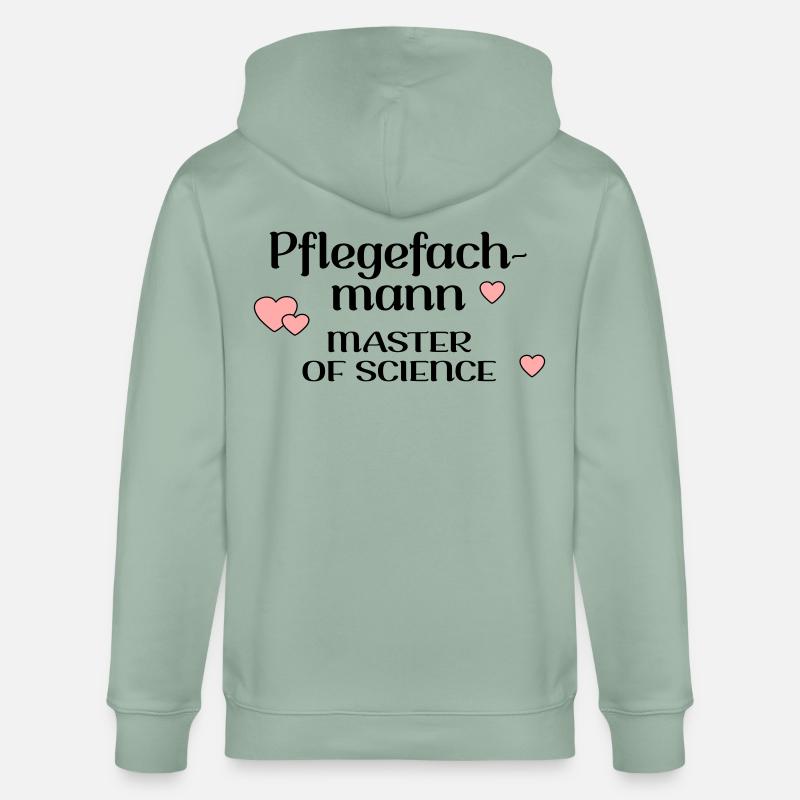 STUDIUM PFLEGE PFLEGEFACHMANN - Stanley/Stella Unisex Bio-Kapuzenjacke CULTIVATOR - Helles Graugrün