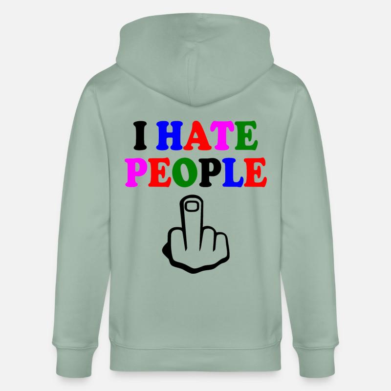 I hate people - Stanley/Stella Unisex Bio-Kapuzenjacke CULTIVATOR  - Helles Graugrün
