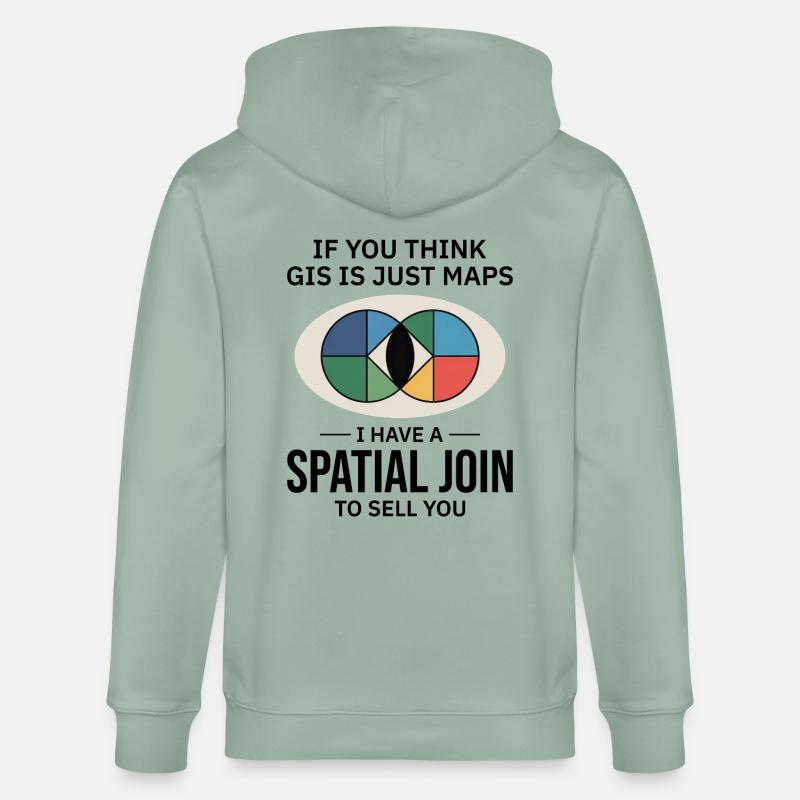 GIS Spatial Join Map Datenanalyse - Stanley/Stella Unisex Bio-Kapuzenjacke CULTIVATOR  - Helles Graugrün
