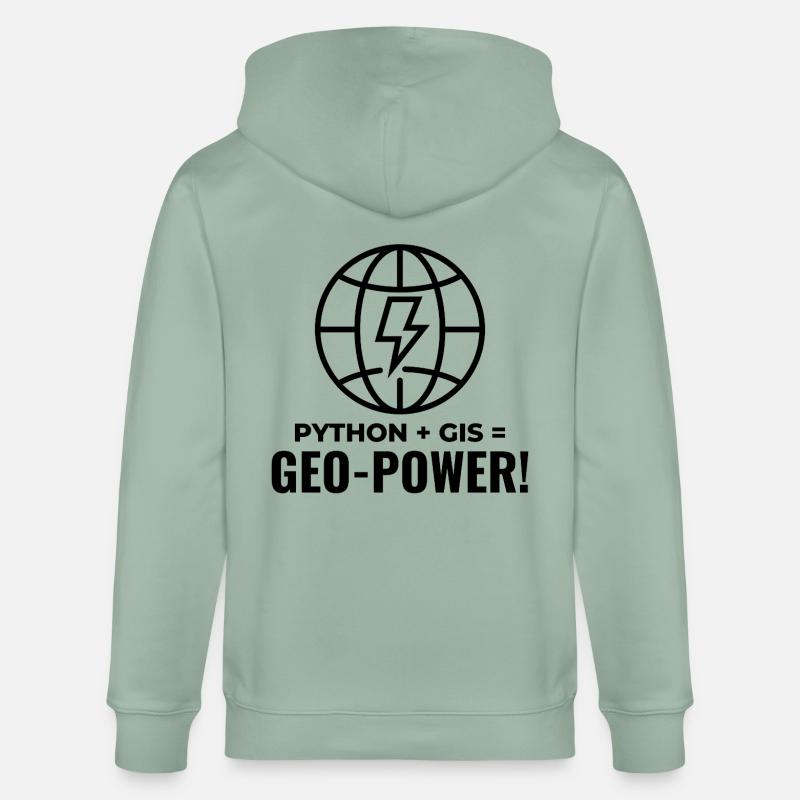 Python GIS Geo-Power Programming Geospatial - Stanley/Stella CULTIVATOR  Unisex Organic Hooded Jacket - aloe