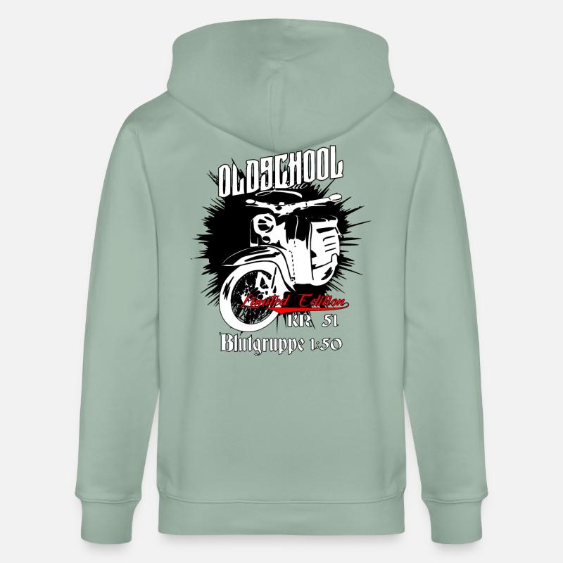 Simson Schwalbe Moped - Stanley/Stella Unisex Bio-Kapuzenjacke CULTIVATOR  - Helles Graugrün