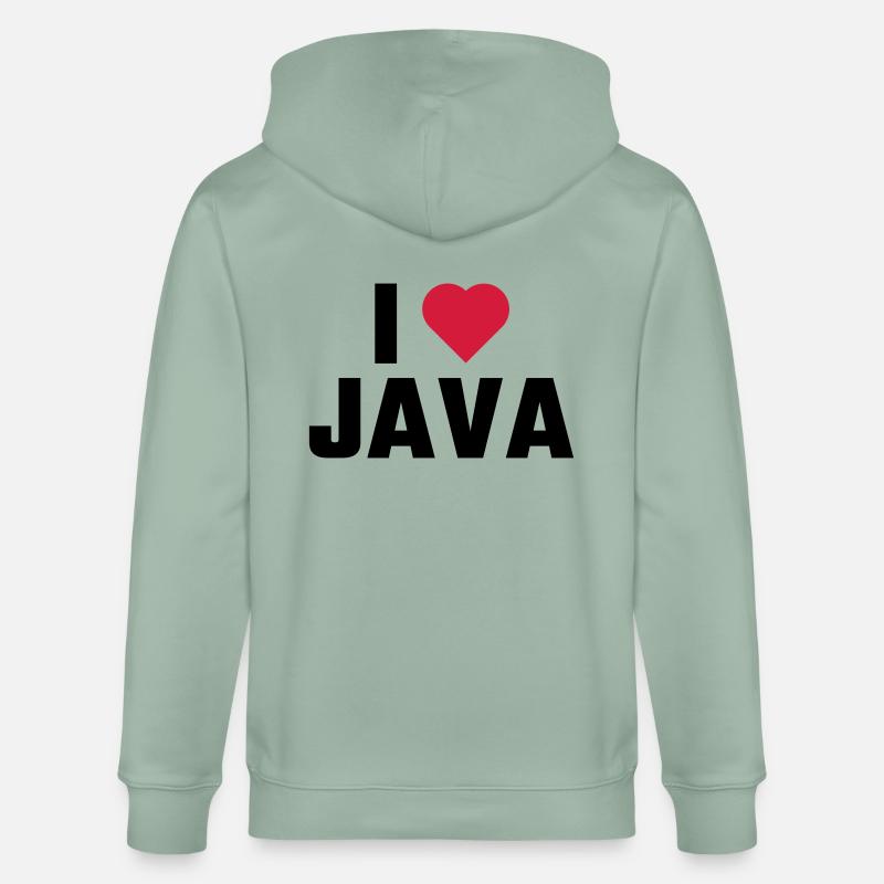 J'aime java - Veste à capuche bio CULTIVATOR Stanley/Stella Unisexe - vert de gris clair