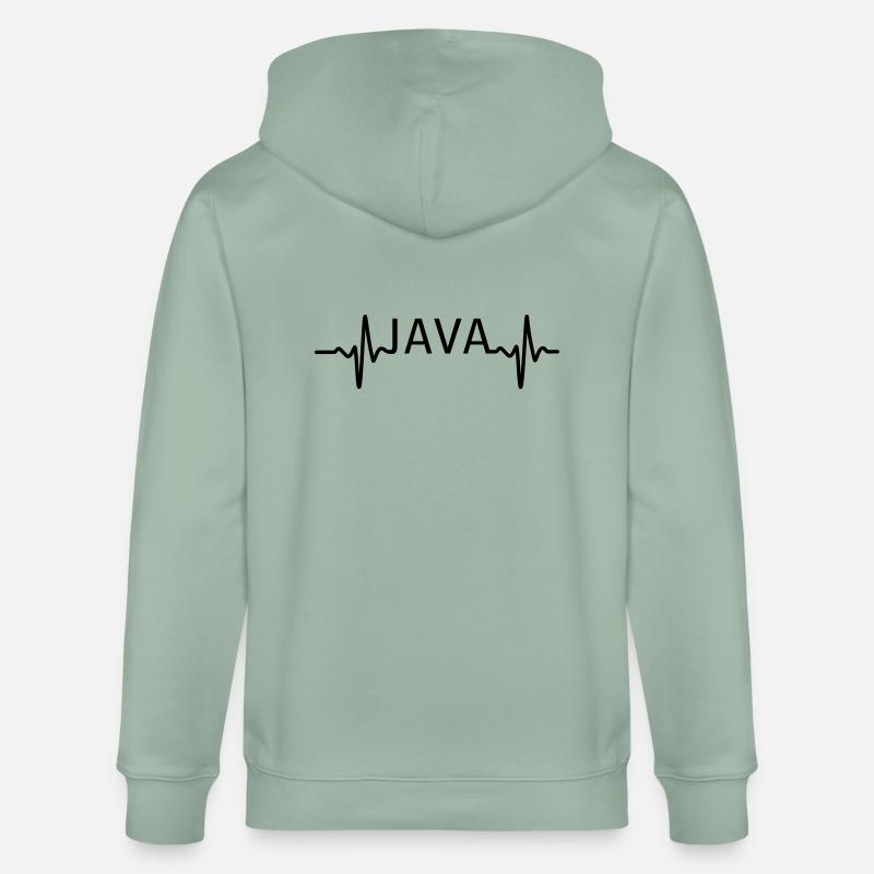 Herzschlag JAVA - Stanley/Stella Unisex Bio-Kapuzenjacke CULTIVATOR  - Helles Graugrün