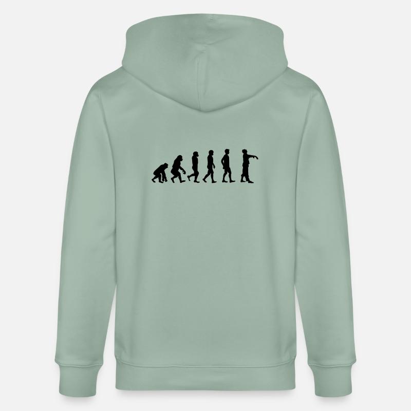Evolution Zombie - Stanley/Stella Unisex Bio-Kapuzenjacke CULTIVATOR  - Helles Graugrün