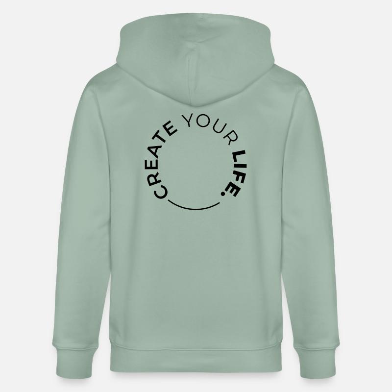 CREATE YOUR LIFE - Stanley/Stella Unisex Bio-Kapuzenjacke CULTIVATOR  - Helles Graugrün