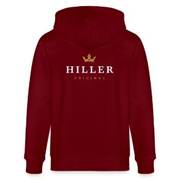 Hiller Original Familienlogo - Stanley/Stella Unisex Bio-Kapuzenjacke CULTIVATOR  - Burgunderrot - Hinten - Anna (173cm)