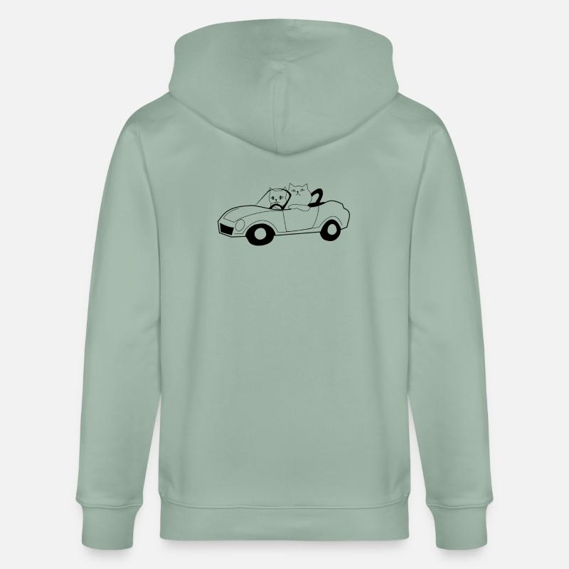 Les chats dans un cabriolet - Veste à capuche bio CULTIVATOR Stanley/Stella Unisexe - vert de gris clair